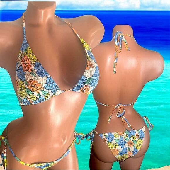 2-piece Bikini l Slide Triangle l Functional Ties l S l EUC - Picture 1 of 11
